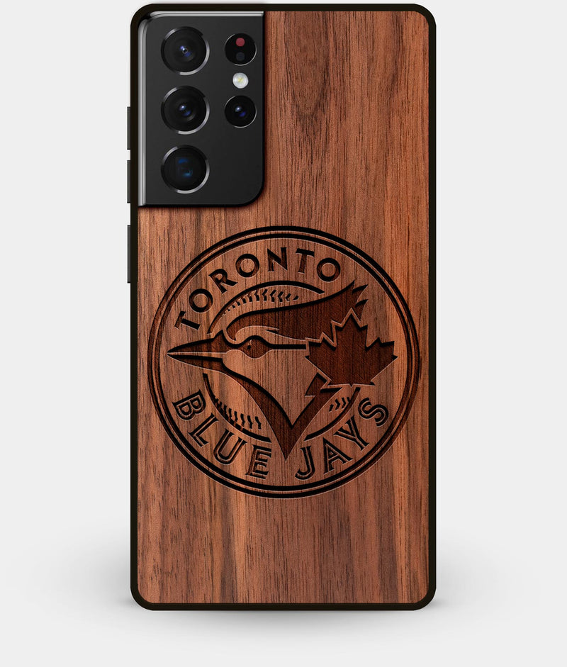 Best Walnut Wood Toronto Blue Jays Galaxy S21 Ultra Case - Custom Engraved Cover - Engraved In Nature
