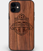 Custom Carved Wood Toronto FC iPhone 12 Mini Case | Personalized Walnut Wood Toronto FC Cover, Birthday Gift, Gifts For Him, Monogrammed Gift For Fan | by Engraved In Nature