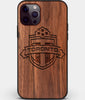 Custom Carved Wood Toronto FC iPhone 12 Pro Case | Personalized Walnut Wood Toronto FC Cover, Birthday Gift, Gifts For Him, Monogrammed Gift For Fan | by Engraved In Nature