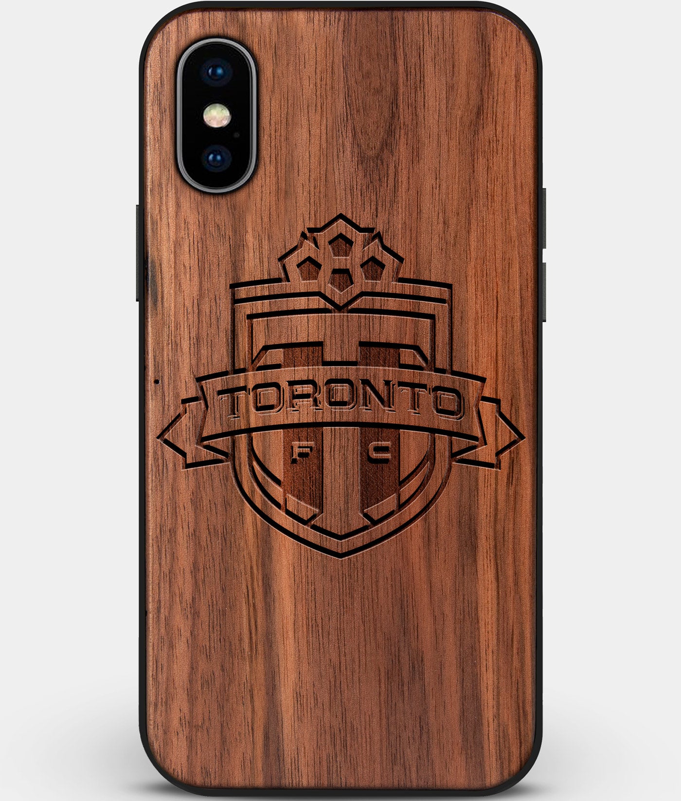 Custom Carved Wood Toronto FC iPhone XS Max Case | Personalized Walnut Wood Toronto FC Cover, Birthday Gift, Gifts For Him, Monogrammed Gift For Fan | by Engraved In Nature