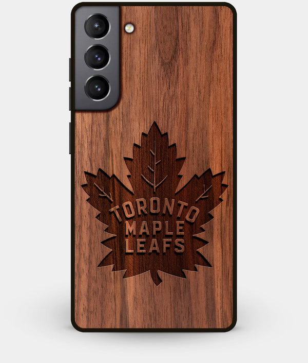 Best Walnut Wood Toronto Maple Leafs Galaxy S21 Case - Custom Engraved Cover - Engraved In Nature