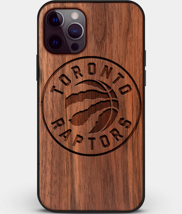 Custom Carved Wood Toronto Raptors iPhone 12 Pro Case | Personalized Walnut Wood Toronto Raptors Cover, Birthday Gift, Gifts For Him, Monogrammed Gift For Fan | by Engraved In Nature