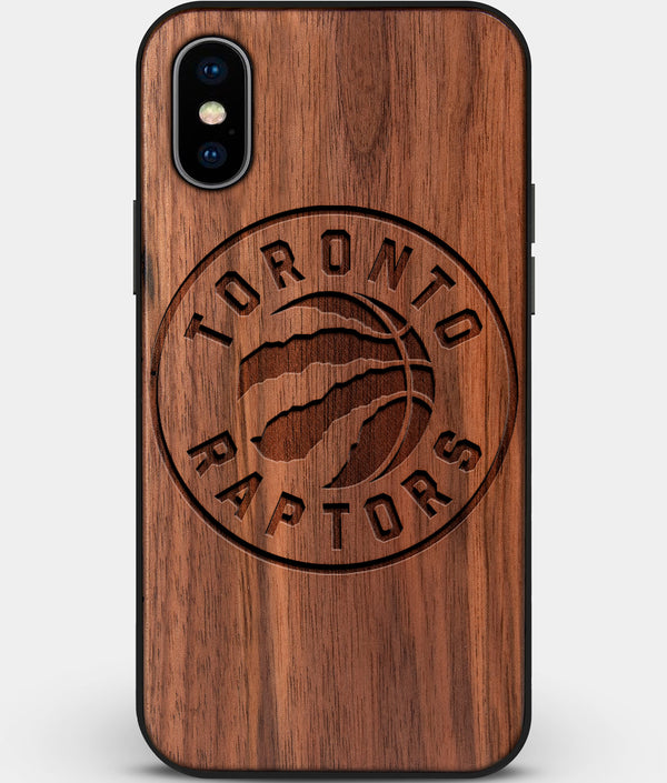 Custom Carved Wood Toronto Raptors iPhone XS Max Case | Personalized Walnut Wood Toronto Raptors Cover, Birthday Gift, Gifts For Him, Monogrammed Gift For Fan | by Engraved In Nature