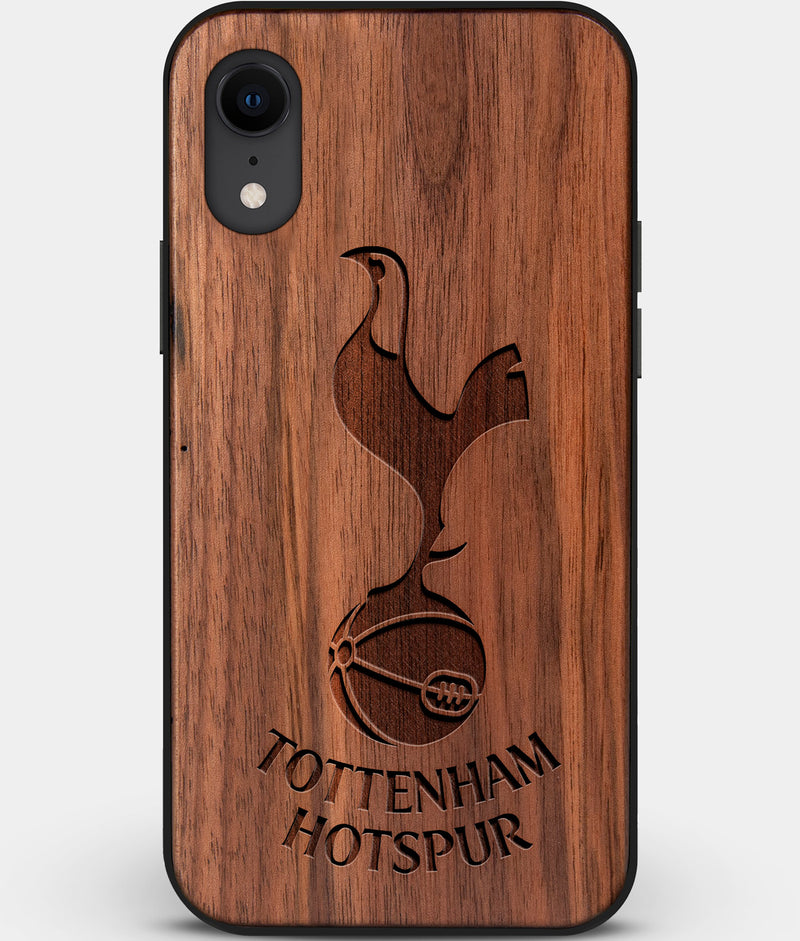 Custom Carved Wood Tottenham Hotspur F.C. iPhone XR Case | Personalized Walnut Wood Tottenham Hotspur F.C. Cover, Birthday Gift, Gifts For Him, Monogrammed Gift For Fan | by Engraved In Nature