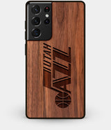 Best Walnut Wood Utah Jazz Galaxy S21 Ultra Case - Custom Engraved Cover - Engraved In Nature