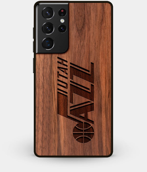 Best Walnut Wood Utah Jazz Galaxy S21 Ultra Case - Custom Engraved Cover - Engraved In Nature