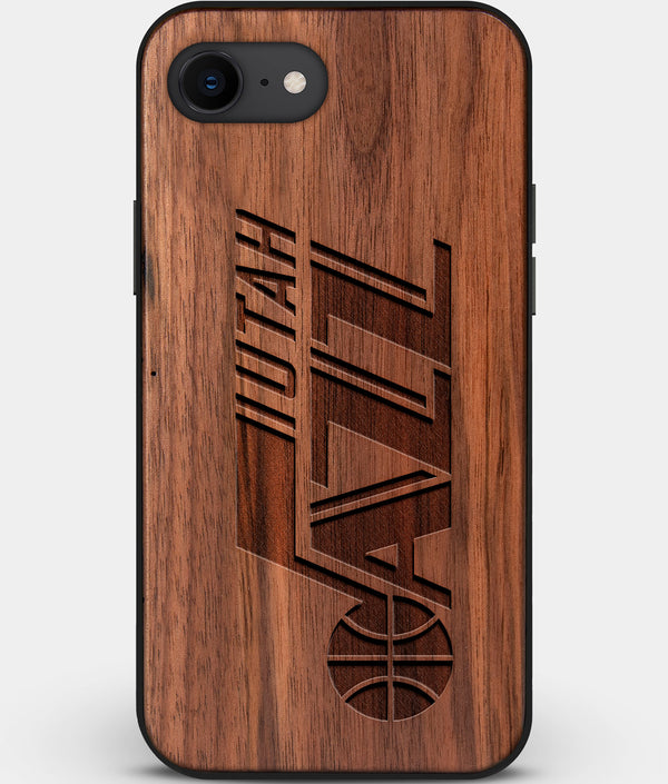 Best Custom Engraved Walnut Wood Utah Jazz iPhone SE Case - Engraved In Nature
