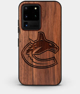 Best Custom Engraved Walnut Wood Vancouver Canucks Galaxy S20 Ultra Case - Engraved In Nature