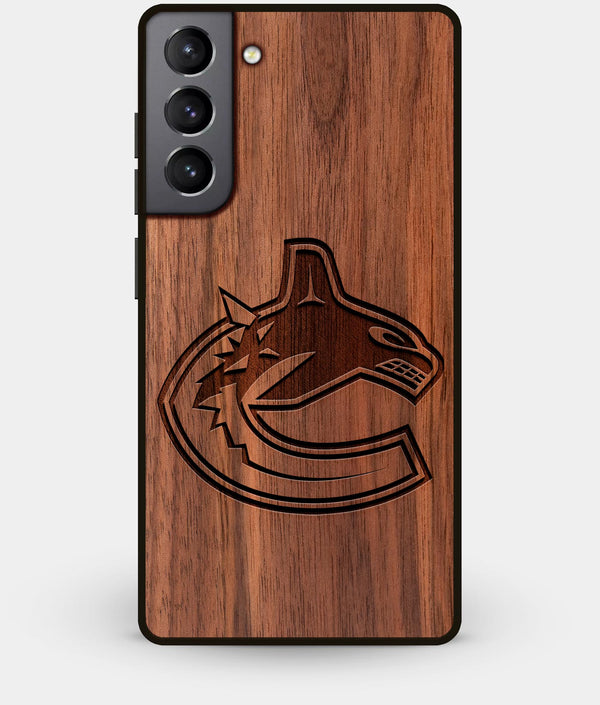 Best Walnut Wood Vancouver Canucks Galaxy S21 Case - Custom Engraved Cover - Engraved In Nature