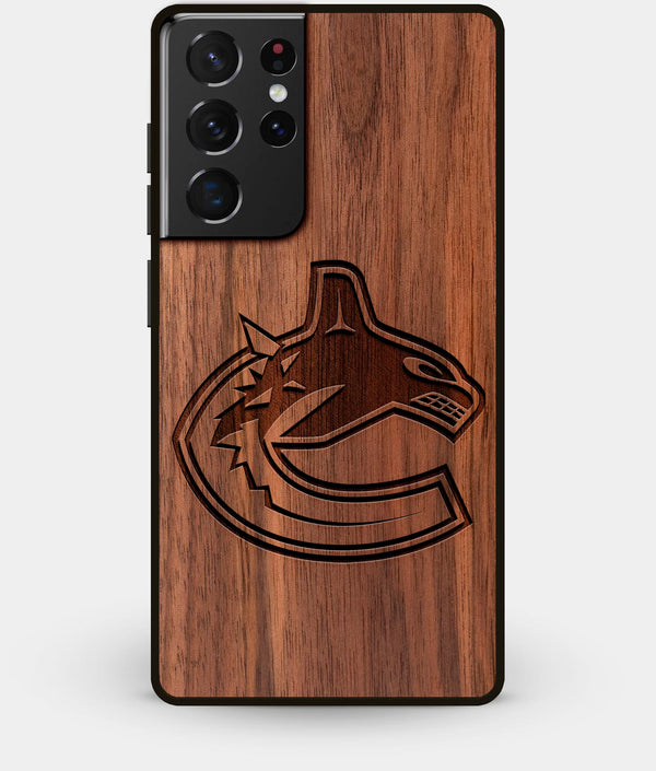 Best Walnut Wood Vancouver Canucks Galaxy S21 Ultra Case - Custom Engraved Cover - Engraved In Nature