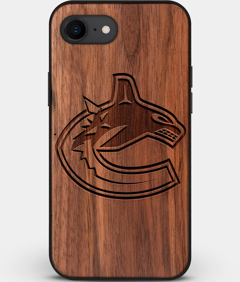 Best Custom Engraved Walnut Wood Vancouver Canucks iPhone SE Case - Engraved In Nature