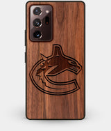 Best Custom Engraved Walnut Wood Vancouver Canucks Note 20 Ultra Case - Engraved In Nature