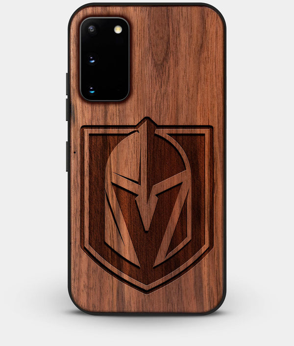Best Walnut Wood Vegas Golden Knights Galaxy S20 FE Case - Custom Engraved Cover - Engraved In Nature