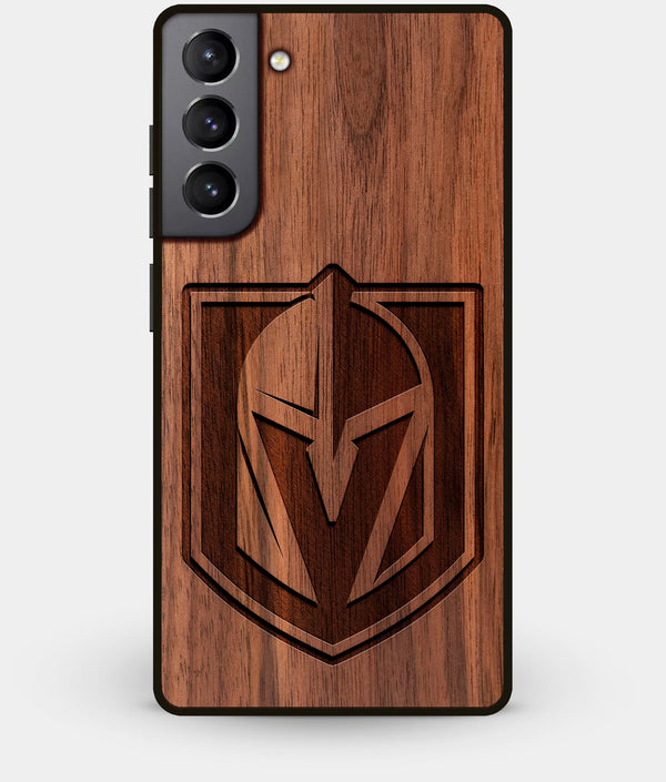 Best Walnut Wood Vegas Golden Knights Galaxy S21 Case - Custom Engraved Cover - Engraved In Nature