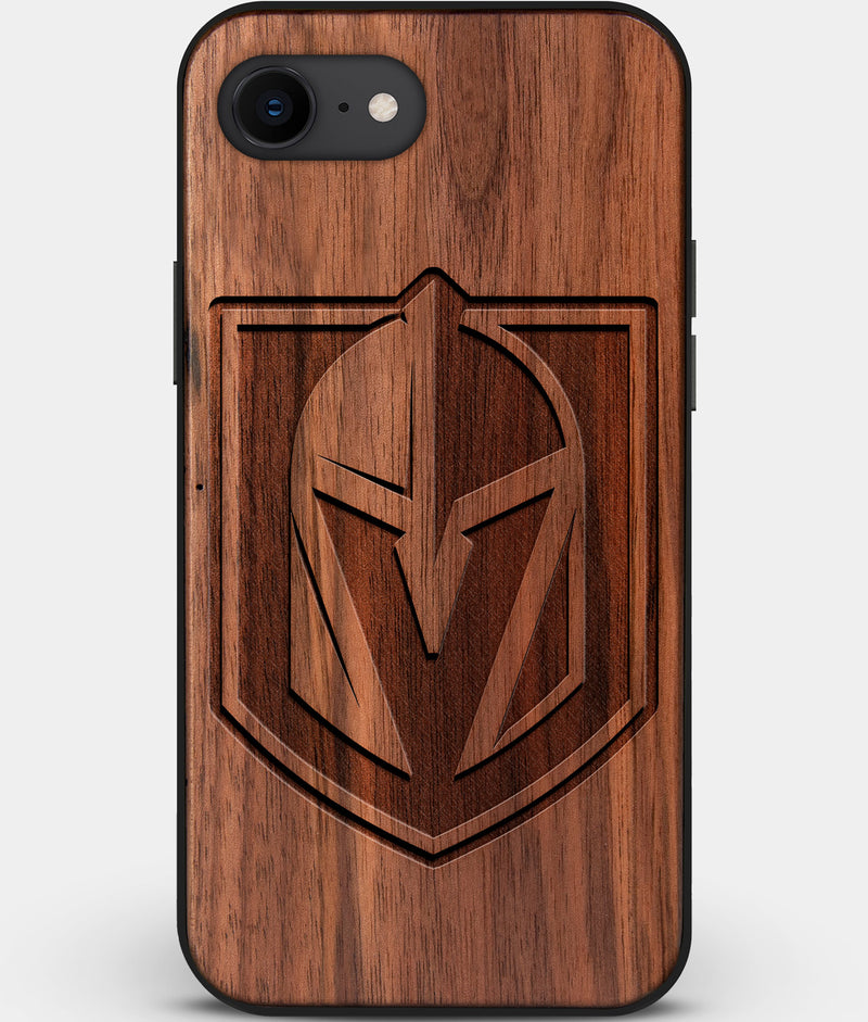 Best Custom Engraved Walnut Wood Vegas Golden Knights iPhone SE Case - Engraved In Nature