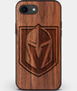 Best Custom Engraved Walnut Wood Vegas Golden Knights iPhone SE Case - Engraved In Nature