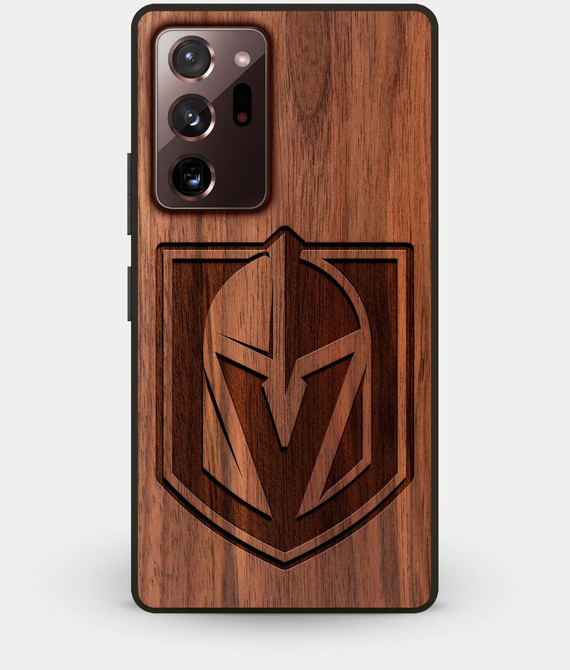 Best Custom Engraved Walnut Wood Vegas Golden Knights Note 20 Ultra Case - Engraved In Nature