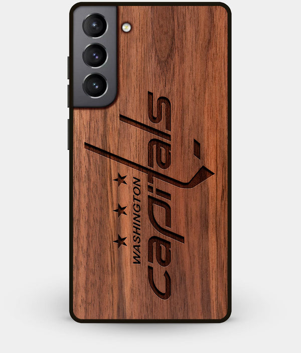 Best Walnut Wood Washington Capitals Galaxy S21 Case - Custom Engraved Cover - Engraved In Nature