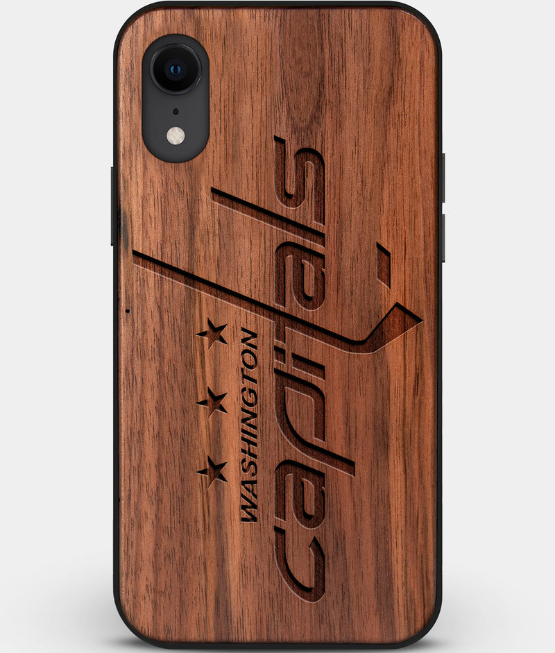 Custom Carved Wood Washington Capitals iPhone XR Case | Personalized Walnut Wood Washington Capitals Cover, Birthday Gift, Gifts For Him, Monogrammed Gift For Fan | by Engraved In Nature