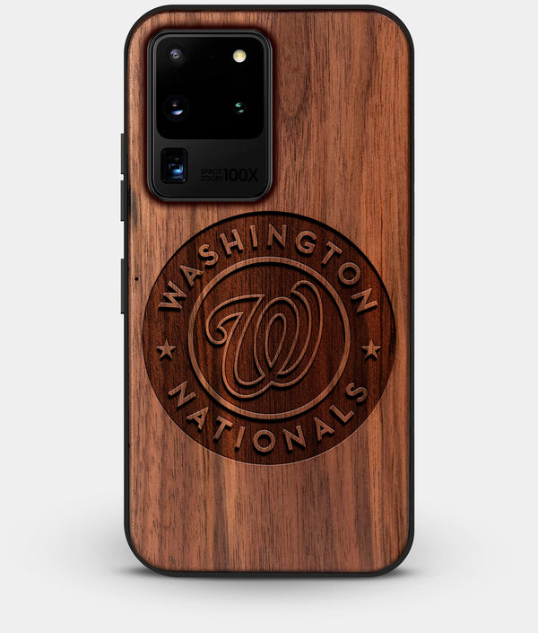 Best Custom Engraved Walnut Wood Washington Nationals Galaxy S20 Ultra Case - Engraved In Nature