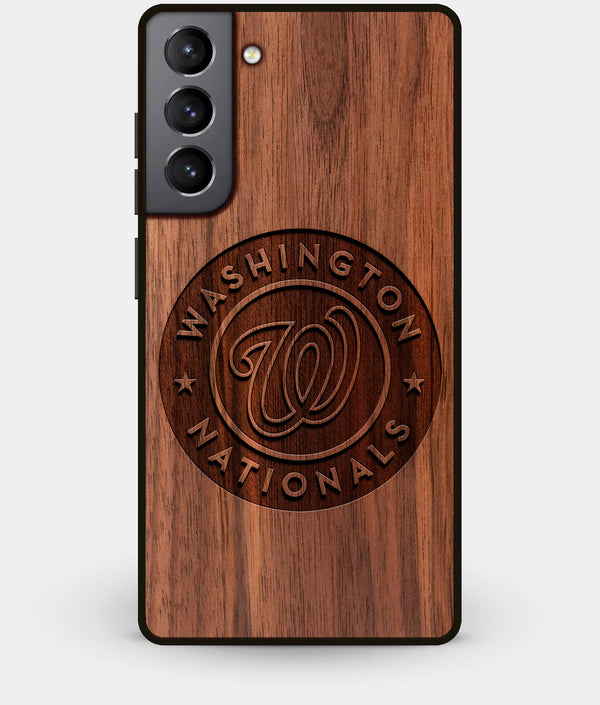 Best Walnut Wood Washington Nationals Galaxy S21 Case - Custom Engraved Cover - Engraved In Nature