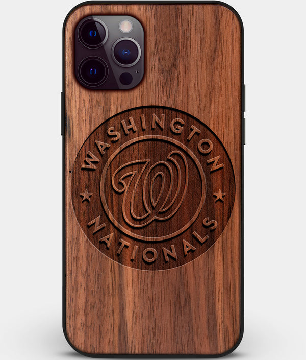 Custom Carved Wood Washington Nationals iPhone 12 Pro Case | Personalized Walnut Wood Washington Nationals Cover, Birthday Gift, Gifts For Him, Monogrammed Gift For Fan | by Engraved In Nature