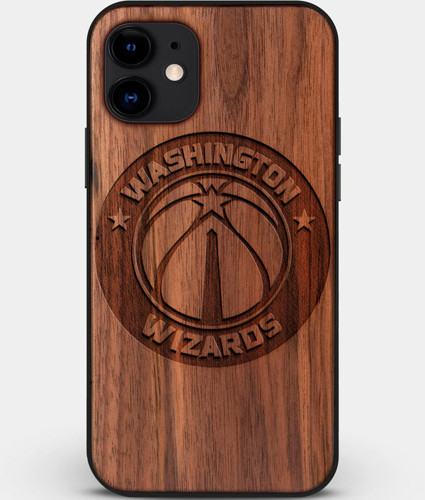 Custom Carved Wood Washington Wizards iPhone 11 Case | Personalized Walnut Wood Washington Wizards Cover, Birthday Gift, Gifts For Him, Monogrammed Gift For Fan | by Engraved In Nature