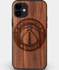 Custom Carved Wood Washington Wizards iPhone 11 Case | Personalized Walnut Wood Washington Wizards Cover, Birthday Gift, Gifts For Him, Monogrammed Gift For Fan | by Engraved In Nature