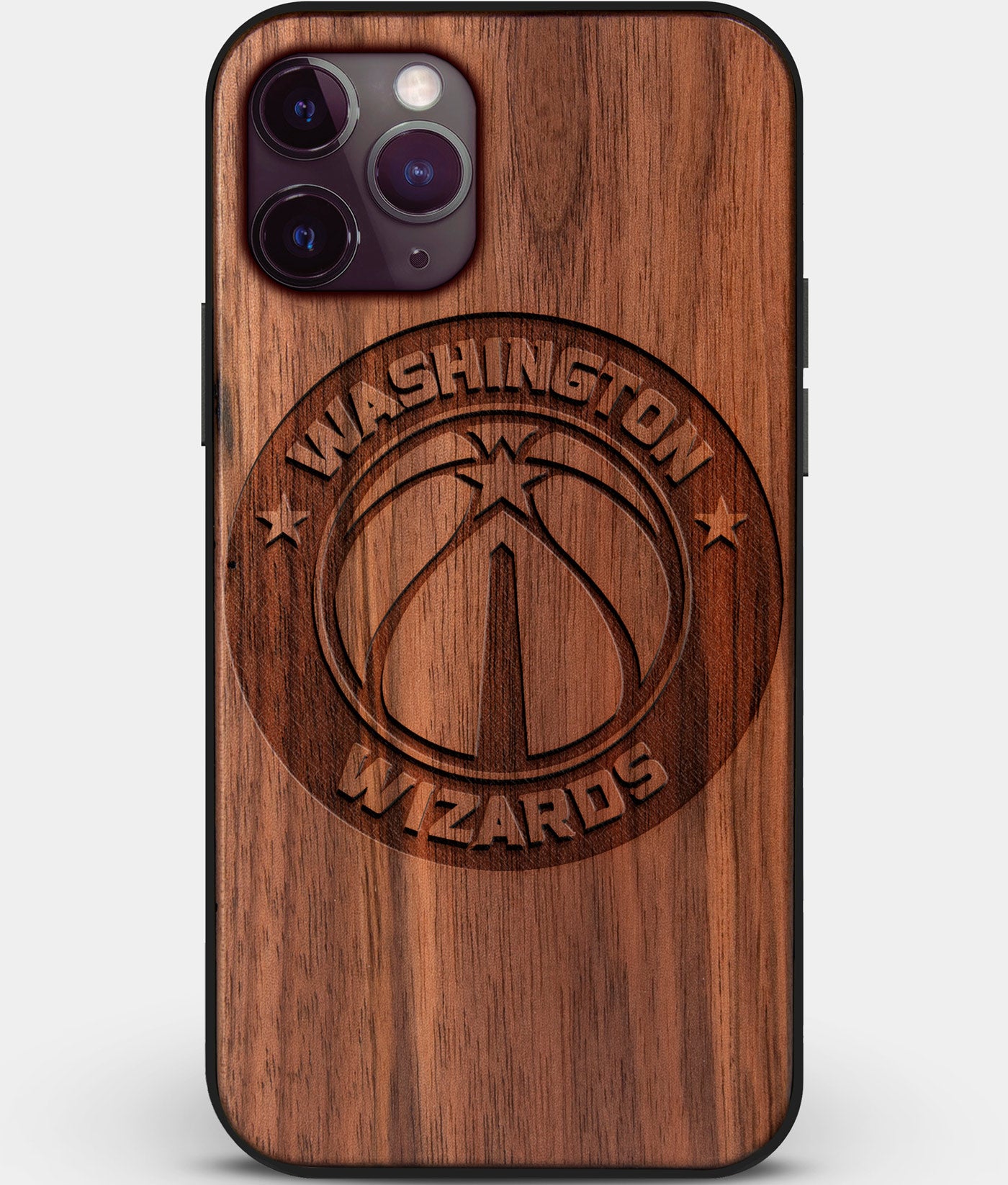 Custom Carved Wood Washington Wizards iPhone 11 Pro Max Case | Personalized Walnut Wood Washington Wizards Cover, Birthday Gift, Gifts For Him, Monogrammed Gift For Fan | by Engraved In Nature