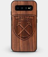 Best Custom Engraved Walnut Wood West Ham United F.C. Galaxy S10 Plus Case - Engraved In Nature