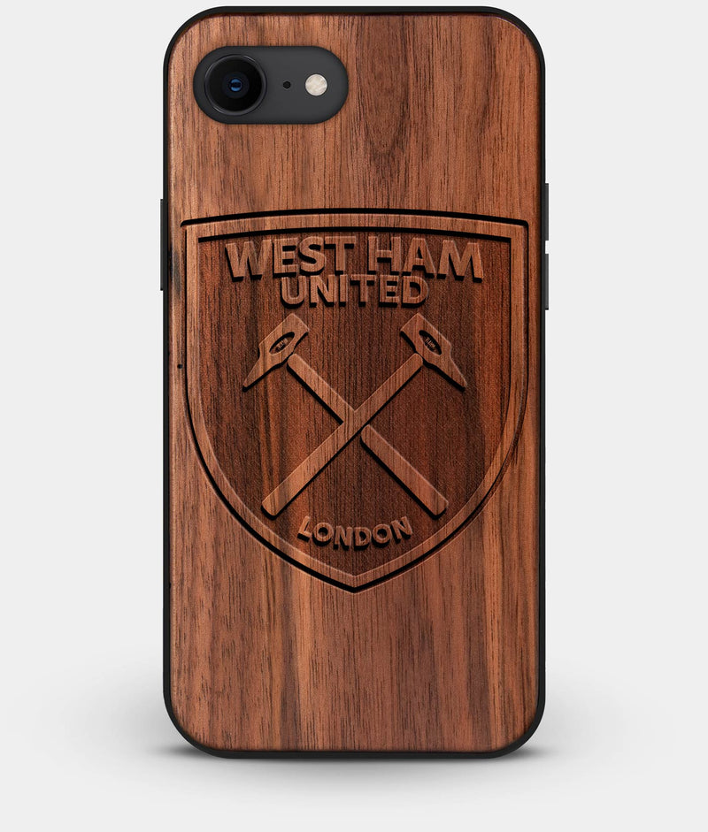 Best Custom Engraved Walnut Wood West Ham United F.C. iPhone 8 Case - Engraved In Nature