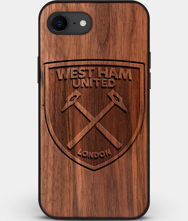Best Custom Engraved Walnut Wood West Ham United F.C. iPhone SE Case - Engraved In Nature