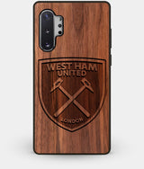 Best Custom Engraved Walnut Wood West Ham United F.C. Note 10 Plus Case - Engraved In Nature