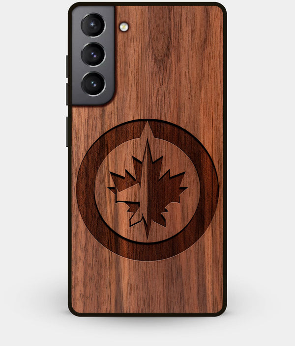 Best Walnut Wood Winnipeg Jets Galaxy S21 Case - Custom Engraved Cover - Engraved In Nature