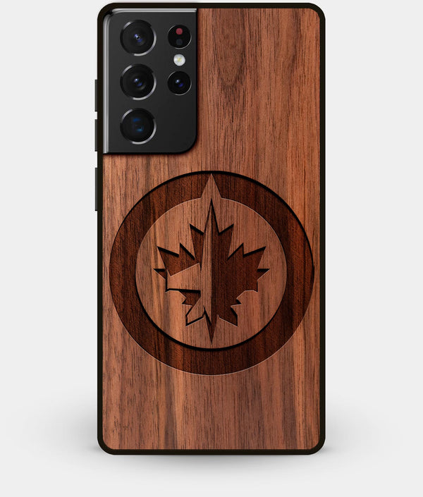 Best Walnut Wood Winnipeg Jets Galaxy S21 Ultra Case - Custom Engraved Cover - Engraved In Nature