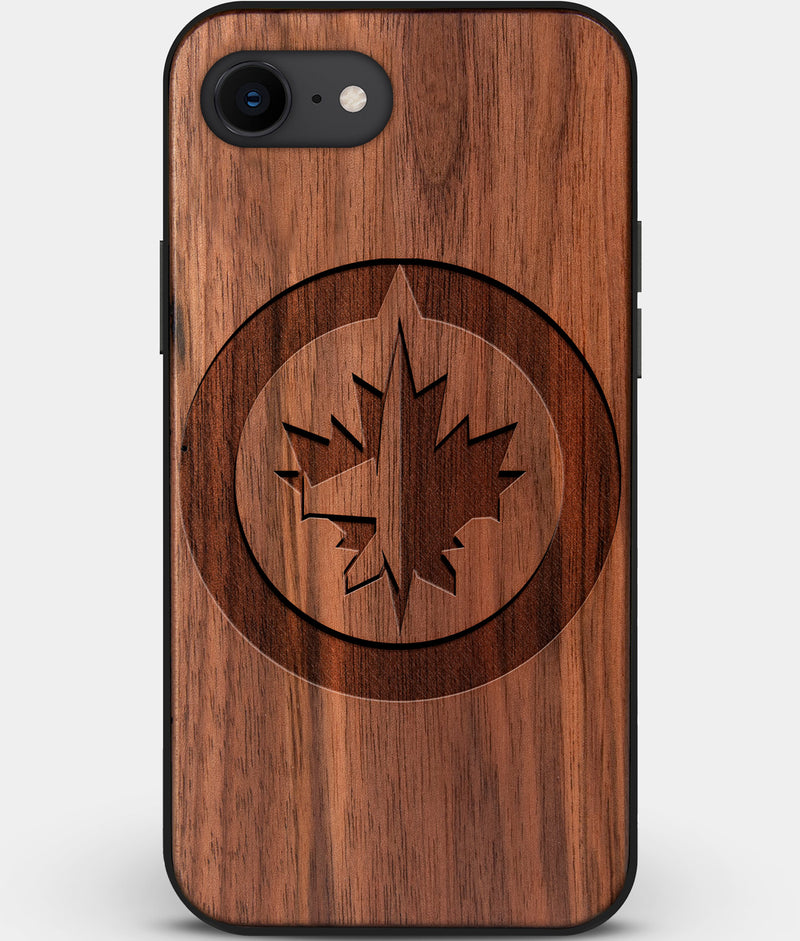 Best Custom Engraved Walnut Wood Winnipeg Jets iPhone SE Case - Engraved In Nature