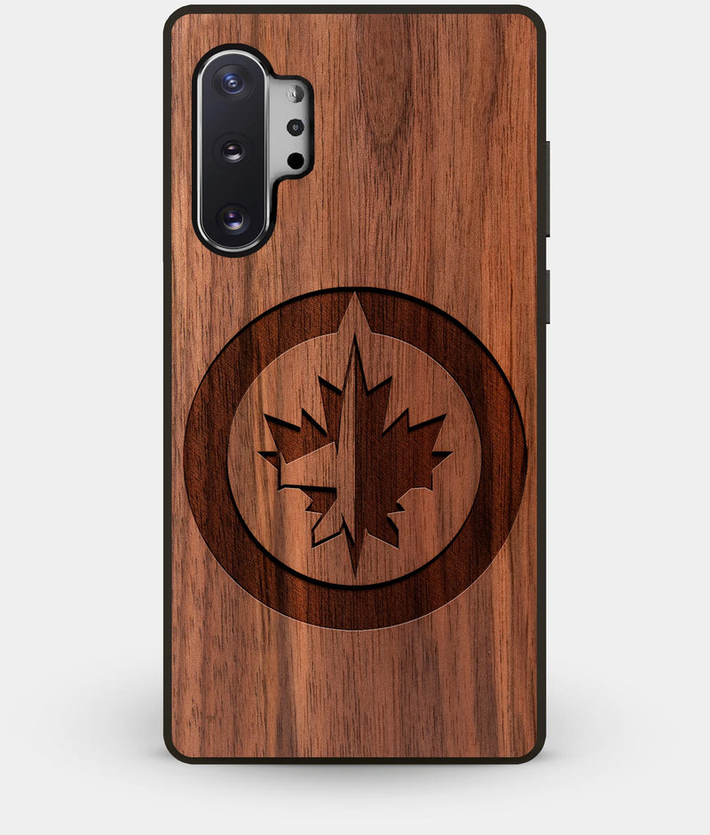 Best Custom Engraved Walnut Wood Winnipeg Jets Note 10 Plus Case - Engraved In Nature