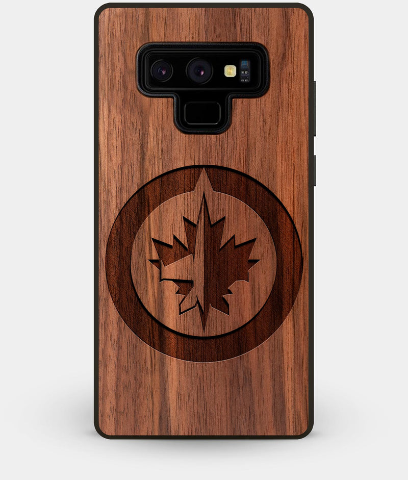 Best Custom Engraved Walnut Wood Winnipeg Jets Note 9 Case - Engraved In Nature