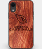 Custom Carved Wood Arizona Cardinals iPhone XR Case | Personalized Mahogany Wood Arizona Cardinals Cover, Birthday Gift, Gifts For Him, Monogrammed Gift For Fan | by Engraved In Nature