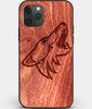 Custom Carved Wood Arizona Coyotes iPhone 11 Pro Case | Personalized Mahogany Wood Arizona Coyotes Cover, Birthday Gift, Gifts For Him, Monogrammed Gift For Fan | by Engraved In Nature