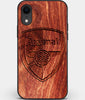 Custom Carved Wood Arsenal F.C. iPhone XR Case | Personalized Mahogany Wood Arsenal F.C. Cover, Birthday Gift, Gifts For Him, Monogrammed Gift For Fan | by Engraved In Nature
