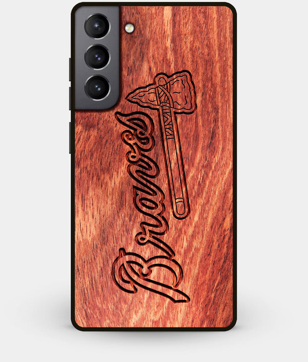 Best Wood Atlanta Braves Galaxy S21 Plus Case - Custom Engraved Cover - Engraved In Nature