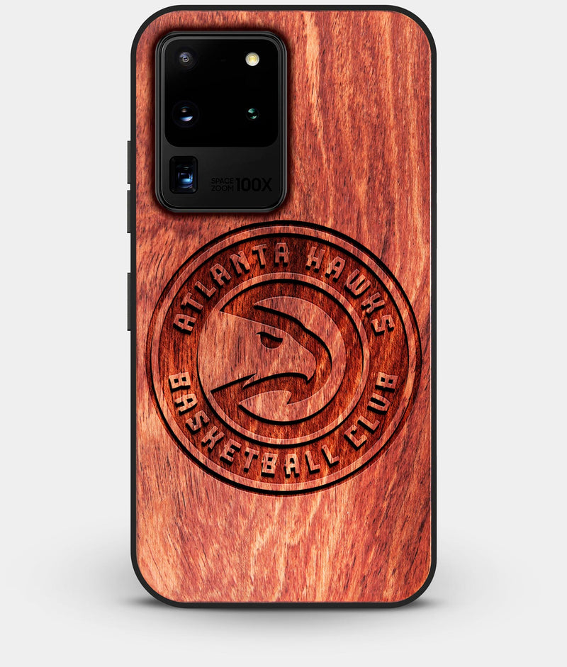 Best Custom Engraved Wood Atlanta Hawks Galaxy S20 Ultra Case - Engraved In Nature