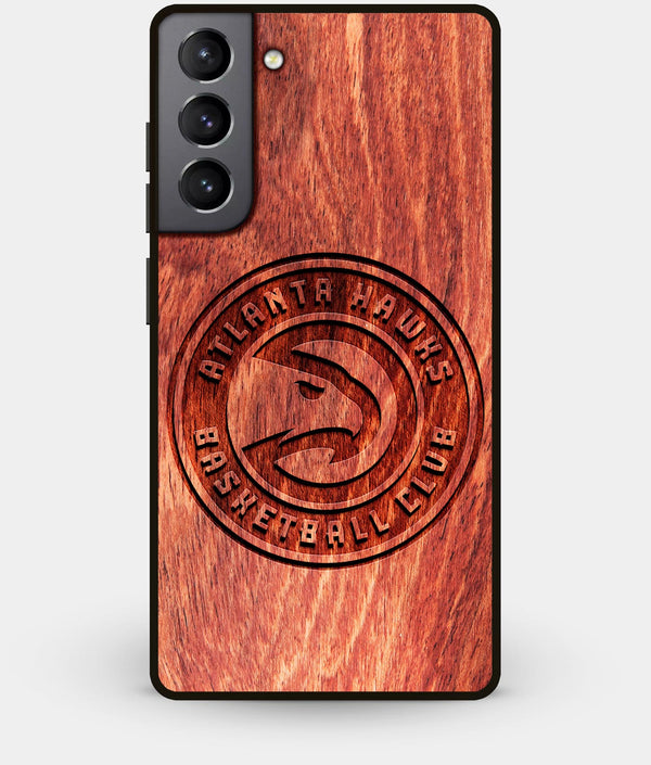 Best Wood Atlanta Hawks Galaxy S21 Plus Case - Custom Engraved Cover - Engraved In Nature