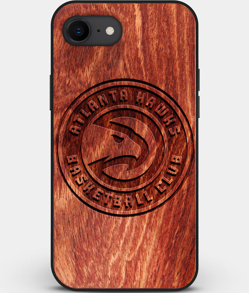 Best Custom Engraved Wood Atlanta Hawks iPhone SE Case - Engraved In Nature