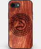 Best Custom Engraved Wood Atlanta Hawks iPhone SE Case - Engraved In Nature