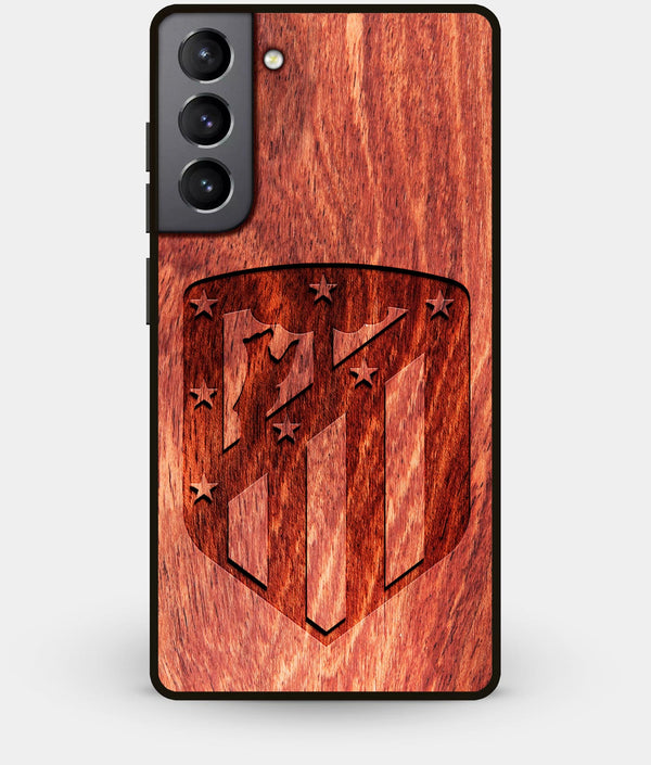 Best Wood Atletico Madrid Galaxy S21 Case - Custom Engraved Cover - Engraved In Nature