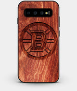 Best Custom Engraved Wood Boston Bruins Galaxy S10 Case - Engraved In Nature
