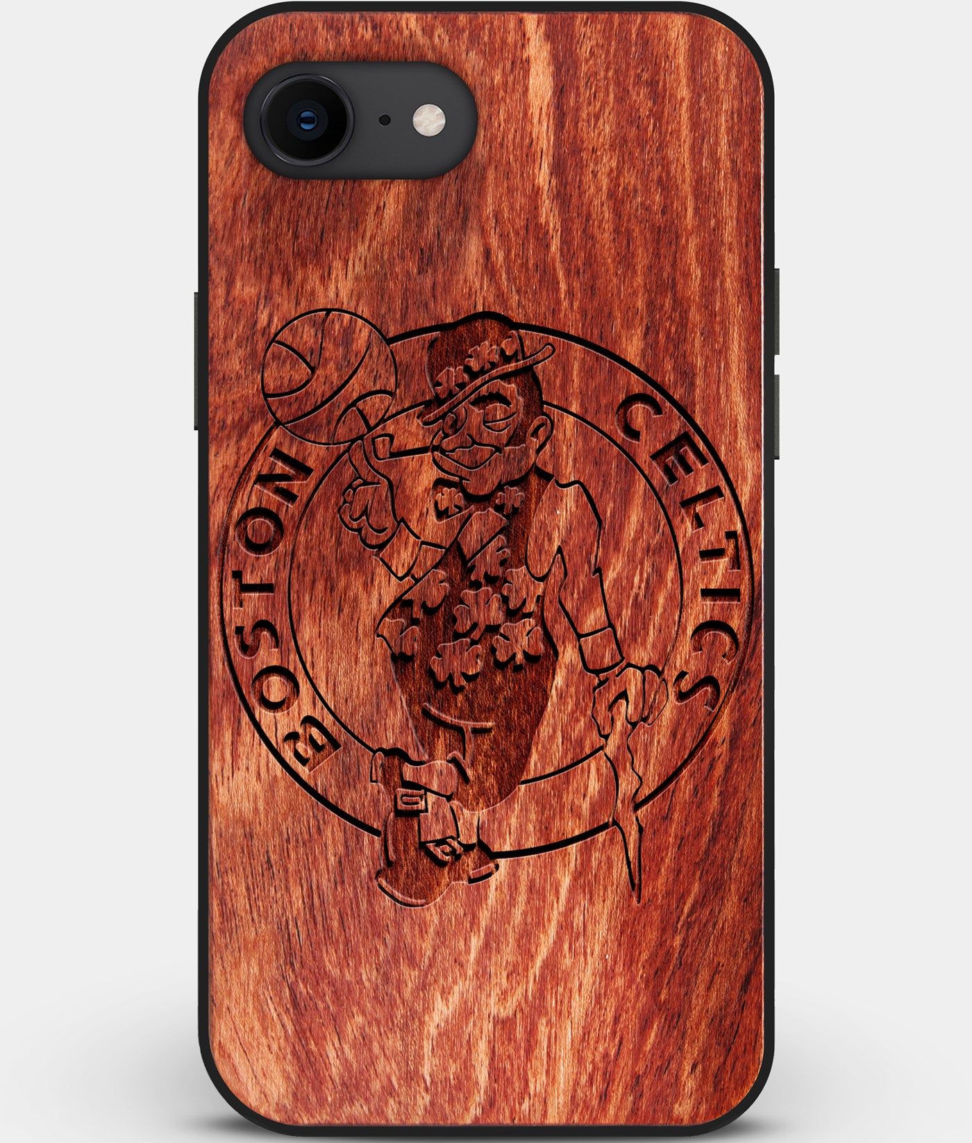 Best Custom Engraved Wood Boston Celtics iPhone SE Case - Engraved In Nature