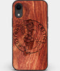 Custom Carved Wood Boston Celtics iPhone XR Case | Personalized Mahogany Wood Boston Celtics Cover, Birthday Gift, Gifts For Him, Monogrammed Gift For Fan | by Engraved In Nature
